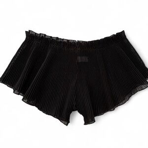 H&M Black Pleated Off-Shoulder Crop Top